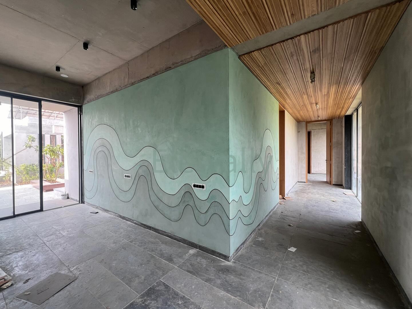 Collage of finished wall textures and flooring